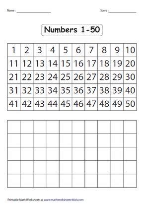 fill in the blank number chart 1-50 | 10 Best Images of Number Chart 50