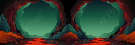 Cave Vector Seamless Background Cavern Landscape With An Underground