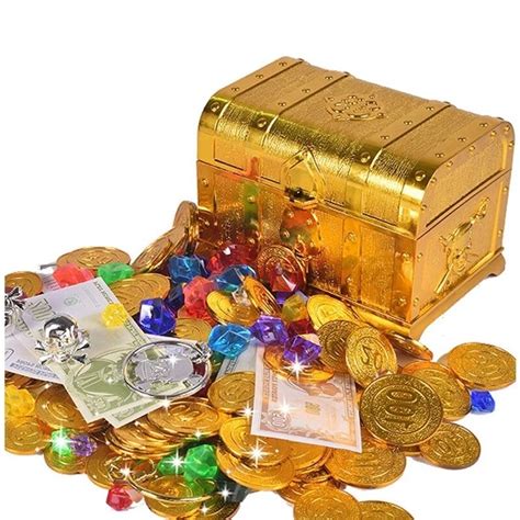 50 Pcs Plastic Bitcoin Gold Treasure Coins Pirate Gold Coins Props Toys