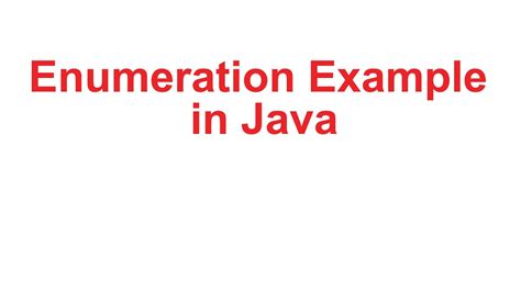 Enumeration Example In Java Youtube