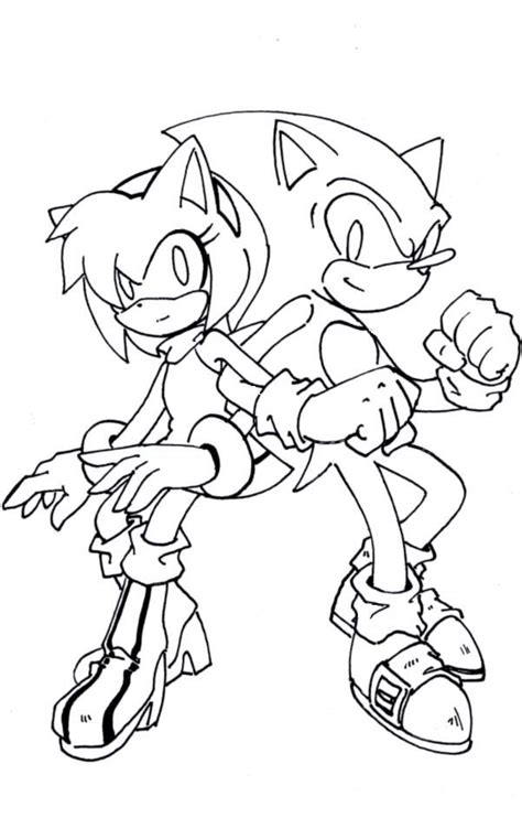 Sonic Kissing Amy Coloring Pages Sketch Coloring Page