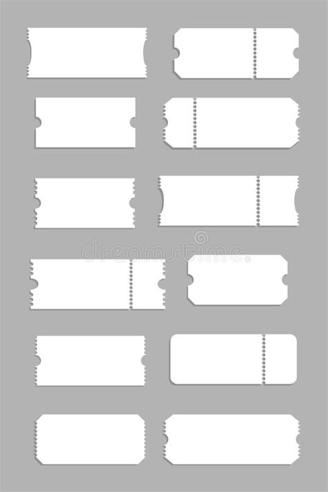 Ticket Blank Vector Modern White Template Stock Illustrations 631
