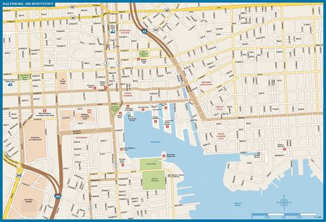 Baltimore Downtown Map Digital Vector Creative Force