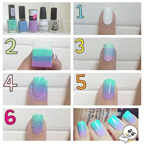 Step By Step Way Of Making Ombre Nails Ombre Nail Designs Ombre