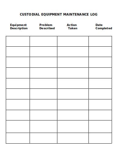 Free 11 Equipment Maintenance Log Templates In Pdf Ms Word