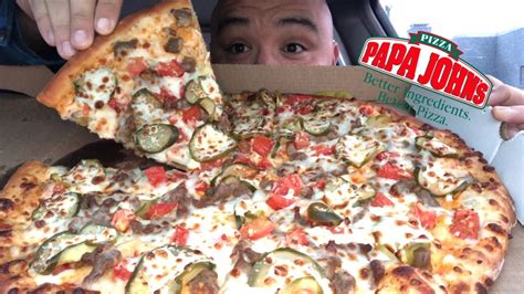 Papa John’s Double Cheeseburger Pizza Is Back 🍔 🍕 Mukbang Review Youtube