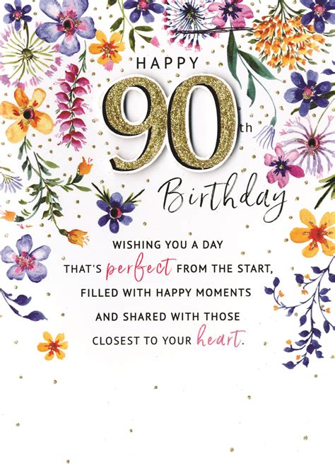 Happy 90th Birthday Greeting Card Cards