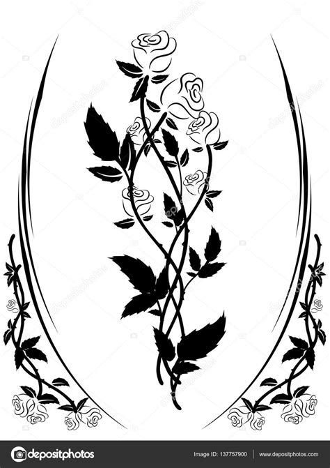 Du kannst unsere bilder unbegrenzt für kommerzielle zwecke verwenden. Schwarz / weiß Rosen Silhouette in einem Rahmen von Rosen — Stockvektor © kitsune777 #137757900