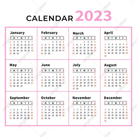 2023 Calendar Planner Vector Hd Images 2023 Pink Calendar 2023