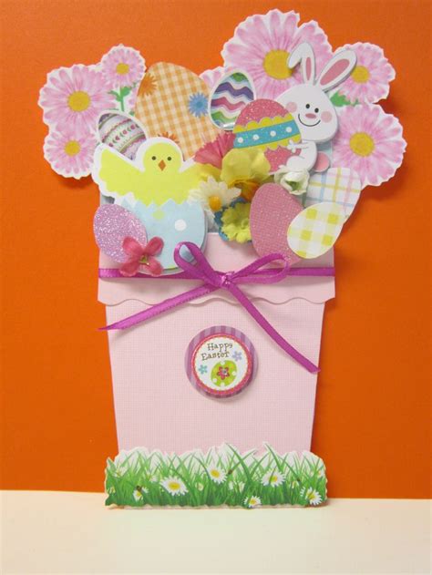 A Flower Pot Card Made Into Easter Card Cards Handmade Easter Cards
