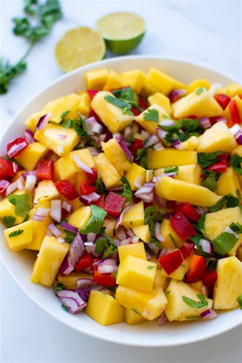 Pineapple Mango Salsa Easy Side Salad Hint Of Healthy