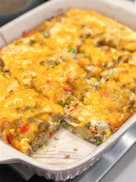 Easy Egg Sausage And Hash Brown Breakfast Casserole