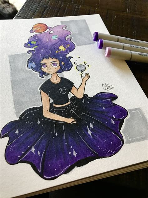 Galaxy Girl With Planets Tangled In Her Hair 3 Go Check Out My Instagram For More