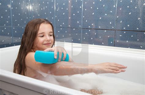 Babe Girl Taking A Bath License Download Or Print For