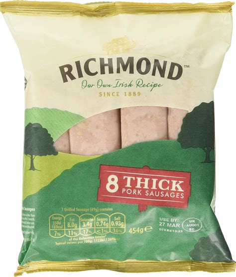 Richmond 8 Thick Pork Sausages 410g Uk Grocery