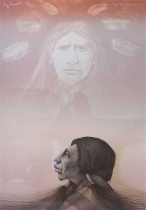 A Woman With Long Hair Standing In Front Of A Drawing Of A Mans Face
