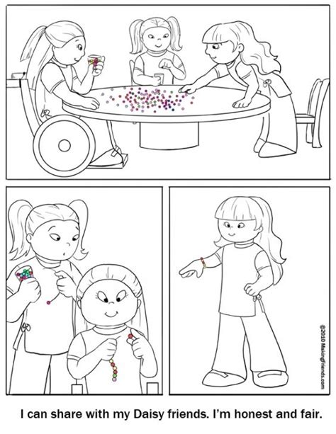 Girl Scout Daisy Girls Must Be Honest And Fair Coloring Page