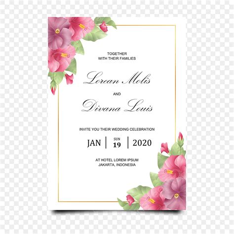 Flowers Wedding Invite Vector Hd Png Images Wedding Invitation