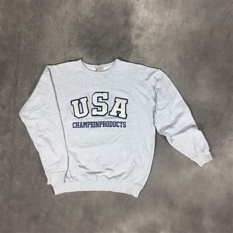 90s Champion Sweater Big Logo Spellout Champion Crewneck Sweater /Vtg 80s 90s Champion USA 
