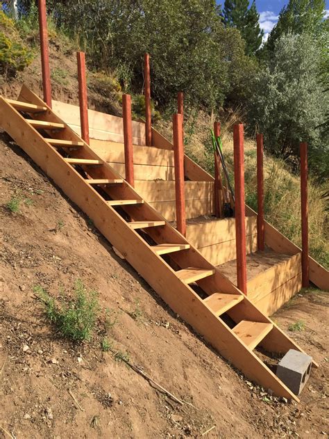 Steep Hillside Terraces With Staircase To Be Turned Into A Chicken