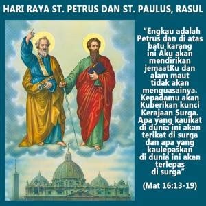 Later, probably at the time of his definitive call to the apostolate with the eleven other apostles, jesus actually gave simon the name of cephas (petrus), after which he was usually called peter, especially by christ on the solemn occasion after peter's profession of faith (matthew 16:18; Lingkungan Paulus Perak, Paroki St Petrus Kanisius Wonosari: Hari Raya Santo Petrus dan Paulus