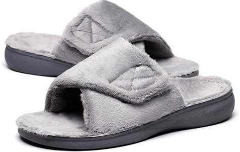 Sollbeam Fuzzy House Slippers With Arch Support Orthotic