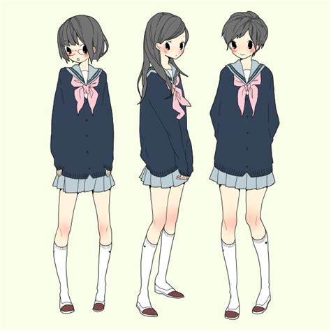 Japanese School Uniform Seifuku Drawing Anime Clothes Anime