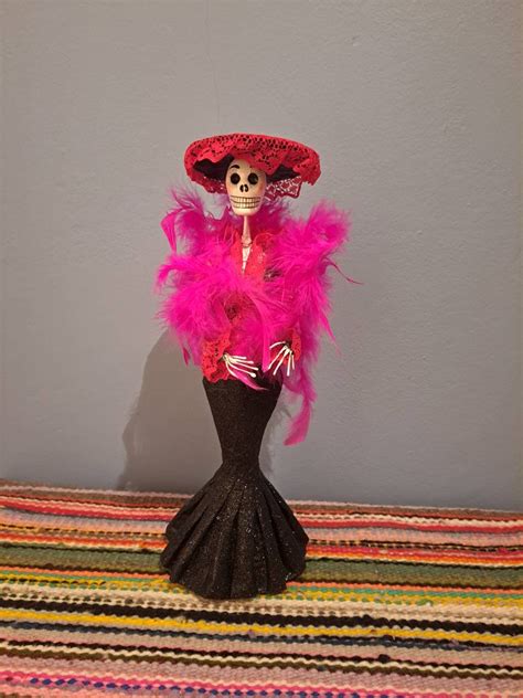 Catrina Paper Mache Day Of The Dead Doll Etsy
