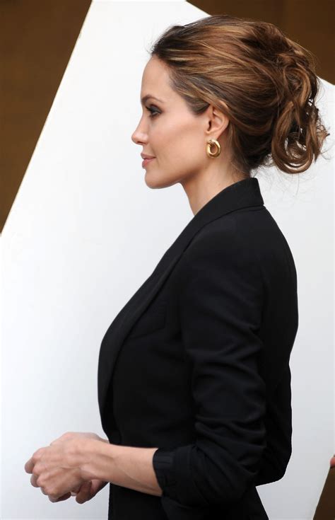 Angelina Jolie Side Profile Angelina Jolie Long Straight Brunette