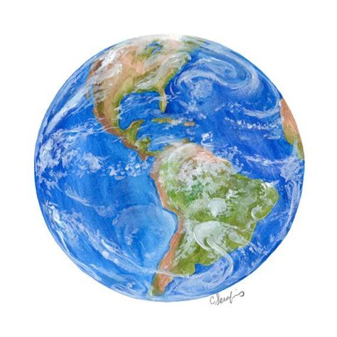 Our Earth Original Watercolor Painting Earth Drawings Original