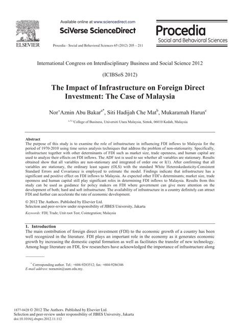 (1) is there any foreign equity restriction in malaysia? (PDF) The Impact of Infrastructure on Foreign Direct ...