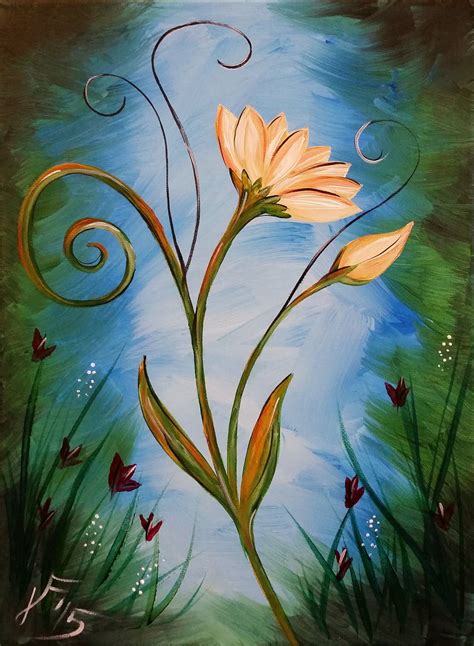 La Fleur Step By Step Acrylic Painting On Canvas For Beginners