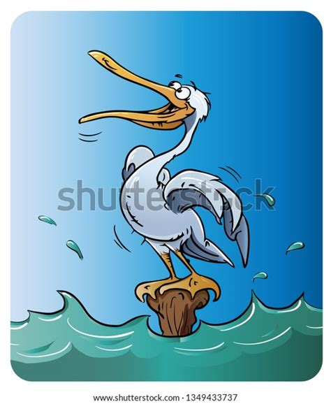 Pelican Cartoon Illustration Stock Vector Royalty Free 1349433737