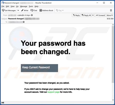 Your Password Has Been Changed E Mail Betrug Entfernungs Und
