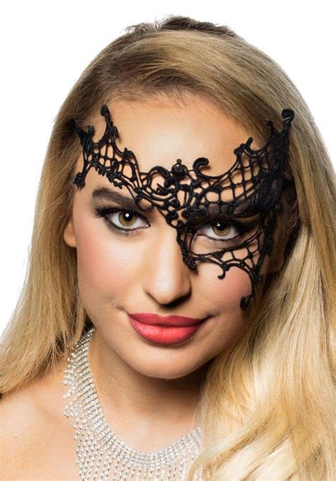 Lace Over Eye Black Mask Deluxe Black Lace Masquerade Mask