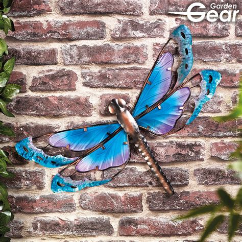 Garden Gear Metal And Glass Dragonfly Wall Art Blue Thompson And Morgan