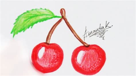 Como Desenhar Cerejas FÁcil How To Make Draw Cherries Easy