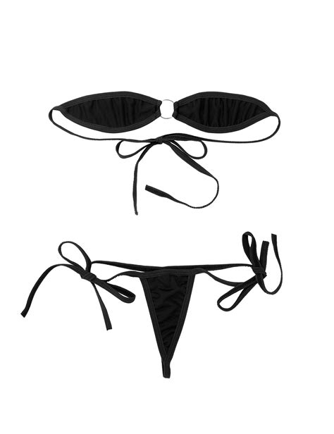 Sexy Knappen Bandeau Mini String Micro Bikini Dessous Gogo Tanga Sexy