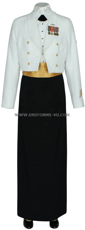 Us Navy Female Cpoenlisted Dinner Dress White Jacket Uniform