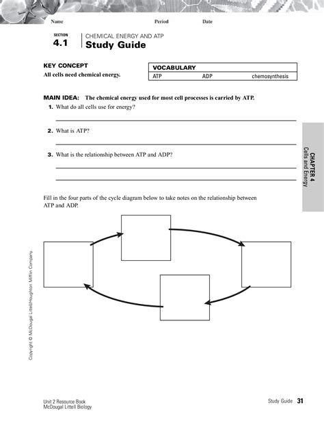 Biology Chapter 4 Section 1 Study Guide Answers Study Poster