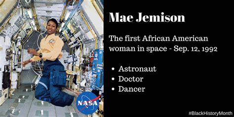 The First African American Woman In Space Was Mae Jemison Celebrate