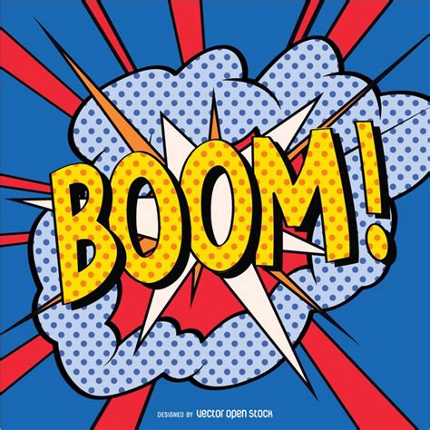 Boom Sign In Comic Style Free Vector Pop Art Comic Pop Art Posters