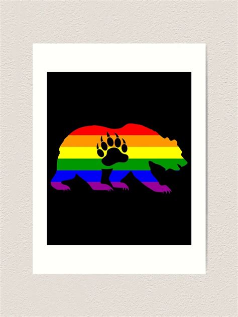 Gay Bear Pride LGBT Flag Bear Paw Art Print For Sale By Sleazoid