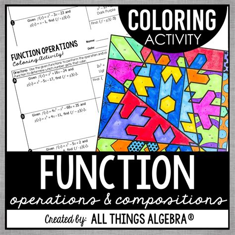 Function Operations & Compositions Coloring Activity - All Things Algebra®