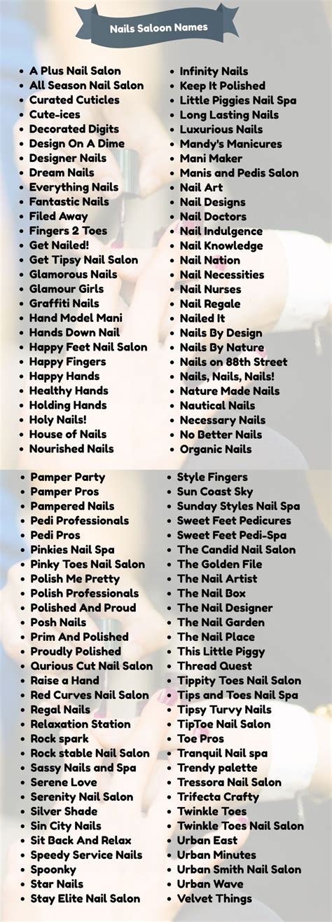 400 Classy Nail Salon Names For Your Business Nail Salon Names Hair
