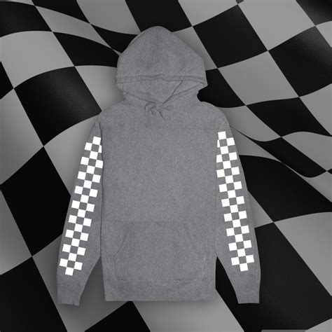 Checkered Unisex Hoodies W White Checkers Etsy