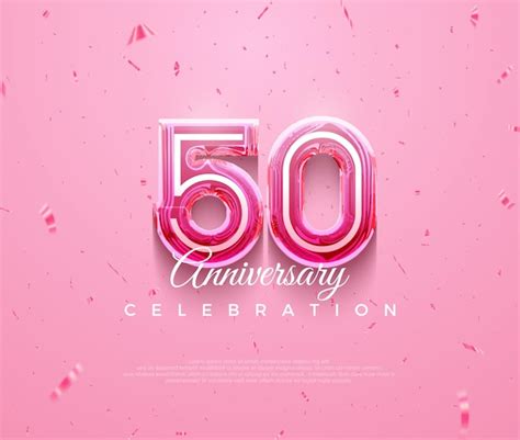 Premium Vector Beautiful 50th Anniversary Celebration Design With