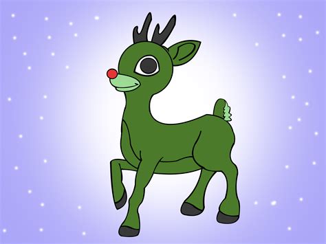 How To Draw Rudolph The Red Nosed Reindeer 7 Steps