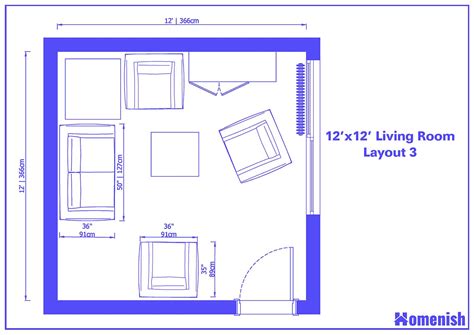 9 Great 12 X 12 Living Room Layouts And Floor Plans Homenish