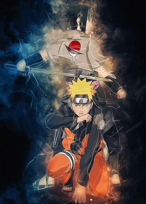 Naruto And Sasuke Coolbits Artworks Print Naruto Uzumaki Art